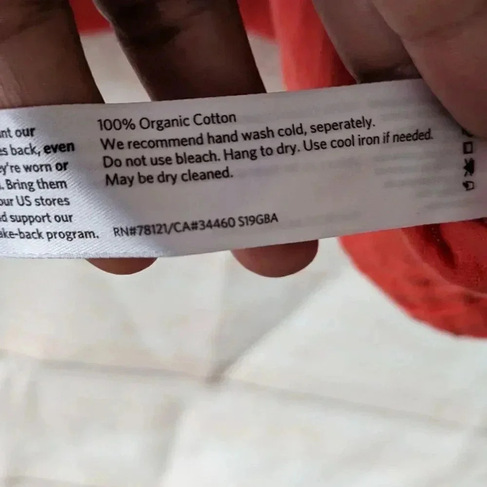 Eileen Fisher Size Large Boat Neck Boxy Blouse Organic Cotton Orange Color Gauge - Picture 8 of 10